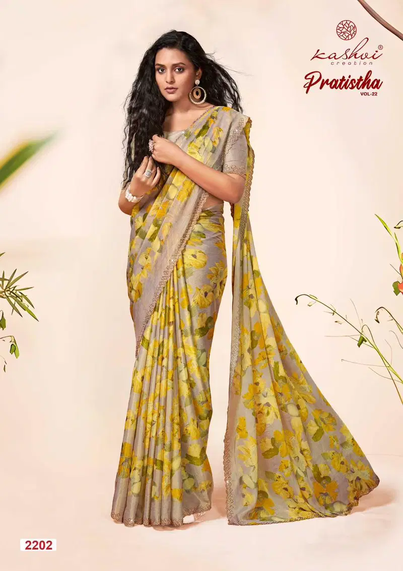 Pratistha Vol 22 By Kashvi Designer Brasso Sarees Suppliers In India